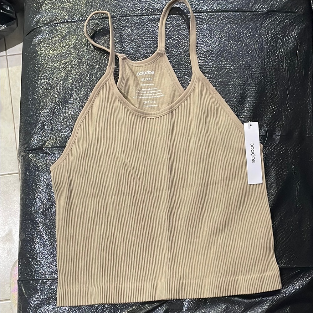 Ododos  Tan Ribbed Women's Top